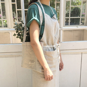 washed linen apron [2color]