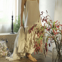 Linen sleeveless dress - ivory