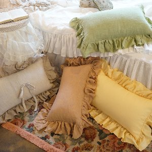 [20%sale] Lawn frilled cushion [4colors]