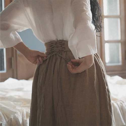Janna lace-up skirt - vintage brown