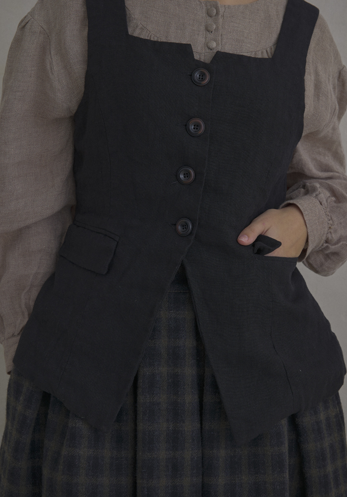 Peplum black waistcoat